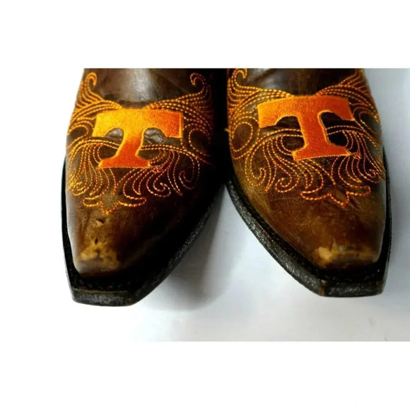 Gameday university of Tennessee vols brown distressed cowgirls boots for women - Picture 6 of 12